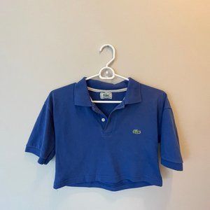 Blue Lacoste Cropped Polo